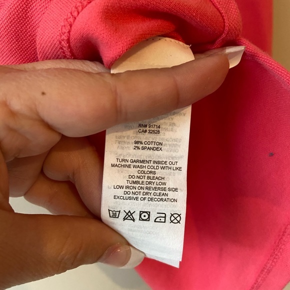 NEW AX Armani Exchange Polo Shirt Short Sleeve Collar XS Pink Coral Fitted - Picture 8 of 9